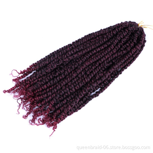 Pre-twisted Passion Twist Hair for Crochet Pre-looped Passion Twists Crochet Hair Extension Pretwisted Synthetic Crochet Braids